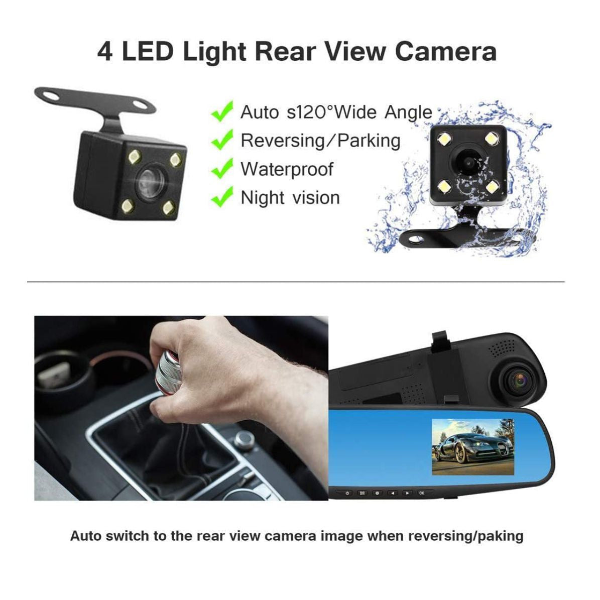 Dual-Camera Full Hd Rearview mirror