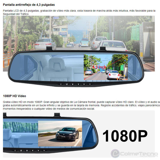 Dual-Camera Full Hd Rearview mirror