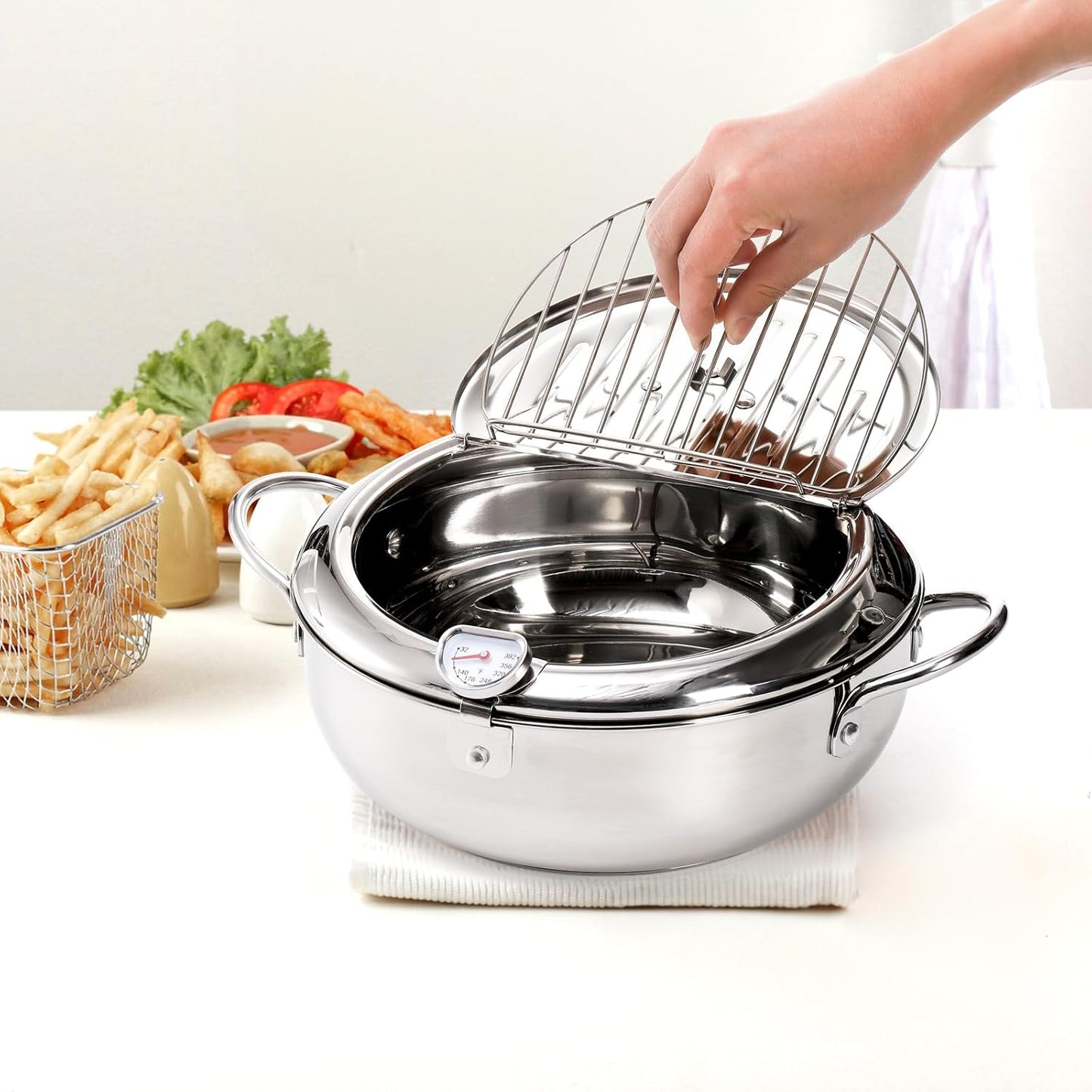 🍳🔥 304 STAINLESS STEEL FRYING POT – PERFECTLY CRISPY FRIED FOODS 🔥🍳