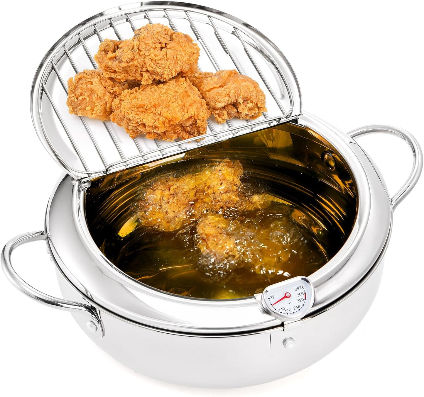 🍳🔥 304 STAINLESS STEEL FRYING POT – PERFECTLY CRISPY FRIED FOODS 🔥🍳