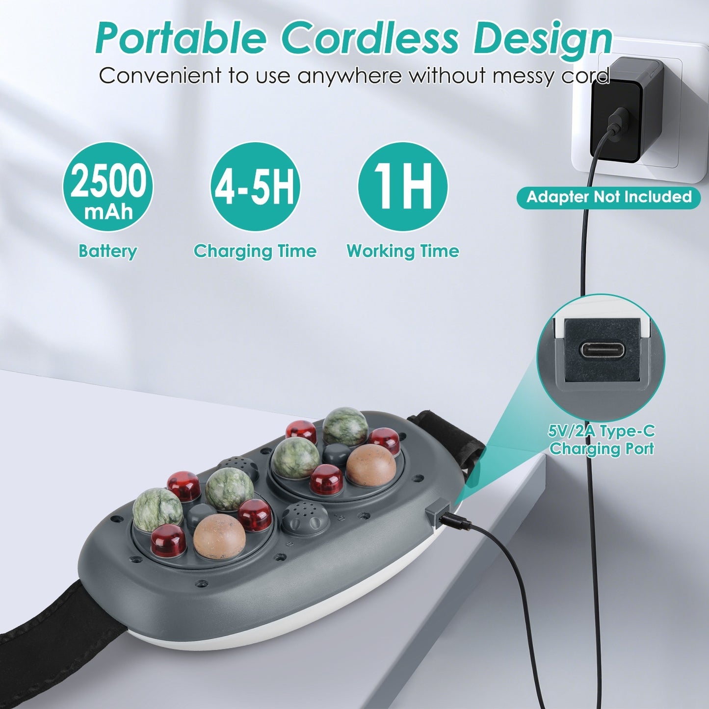 1Pc Abdominal Massager Anti Cellulite Remover Machine Electric Stomach Tummy Massager Automatic Bian Stone Kneading Massager With 5 Modes 3 Heat 3 Speeds 3 Timers For Belly Flattening Indigestion Stom