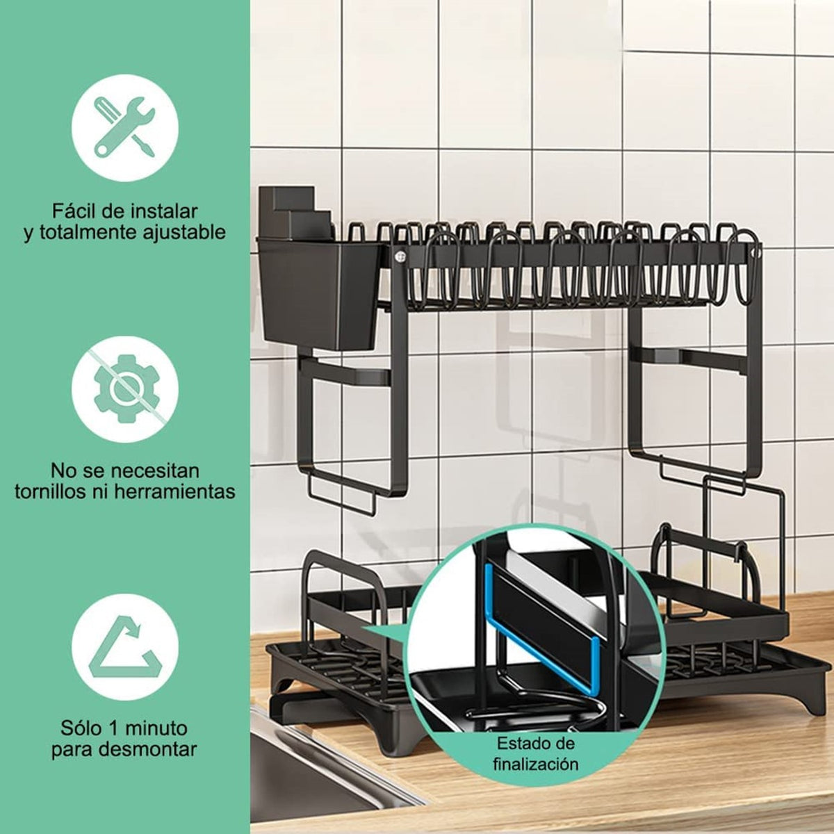 2-Tier Multifunctional Dish Drying Rack