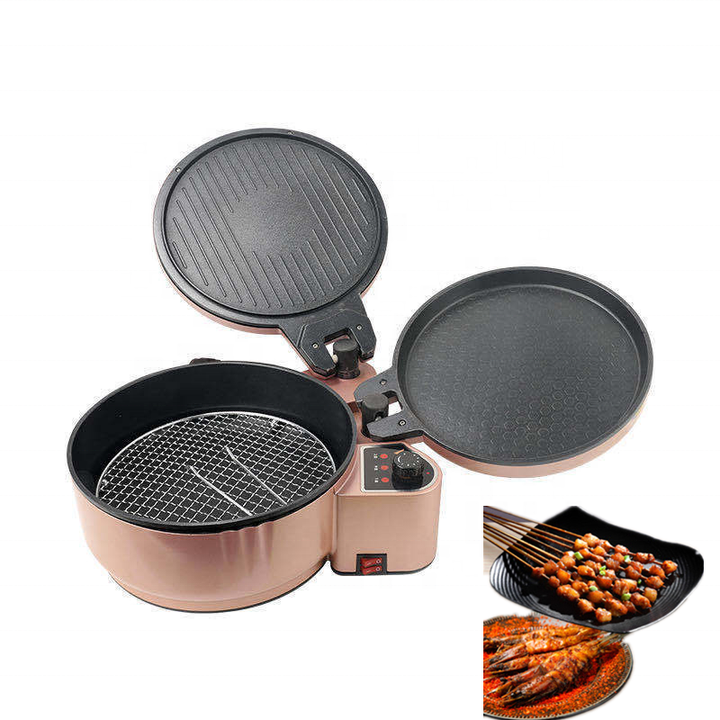🍖🔥 3-IN-1 NON-STICK SMOKELESS PAN FOR ELECTRIC GRILL