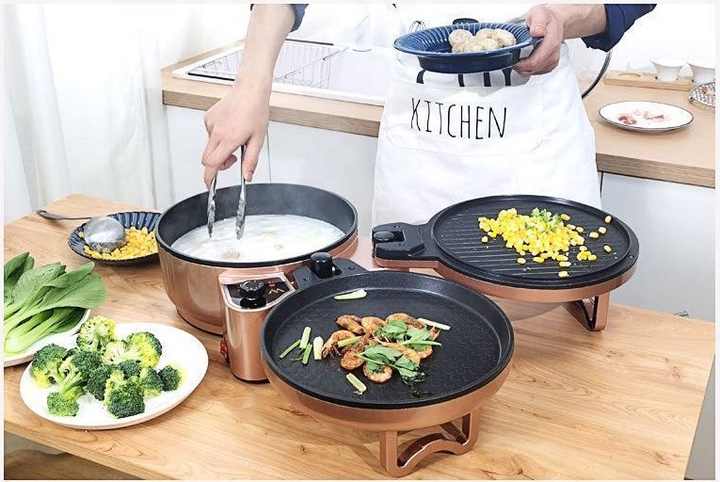 🍖🔥 3-IN-1 NON-STICK SMOKELESS PAN FOR ELECTRIC GRILL