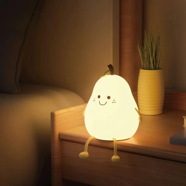 🍐✨ PEAR-SHAPED LED NIGHT LIGHT – SOFT, STYLISH ILLUMINATION ✨🍐