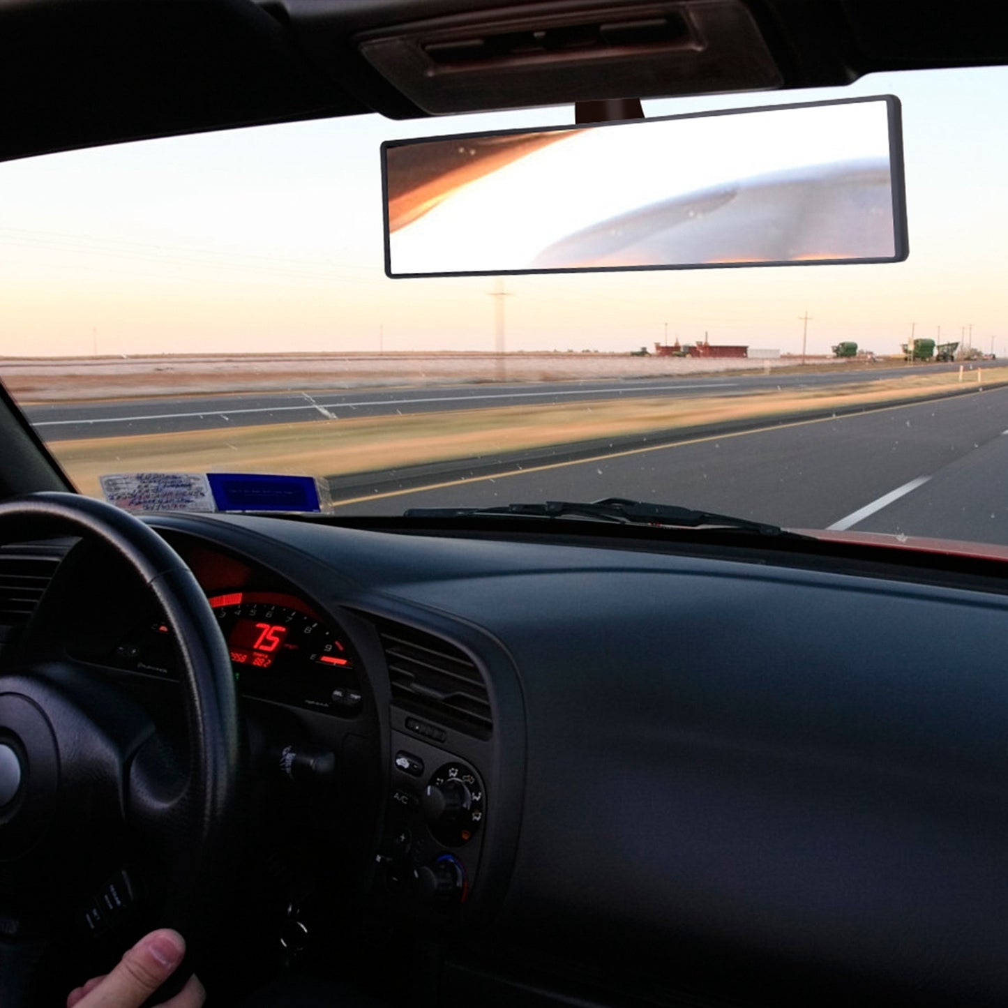 Car Rearview Mirror 11.4in Interior Clip-on Curve Convex Panoramic Anti-glare Rear View Mirrors With Wide Viewing Range For Cars SUVs Trucks Vehicles